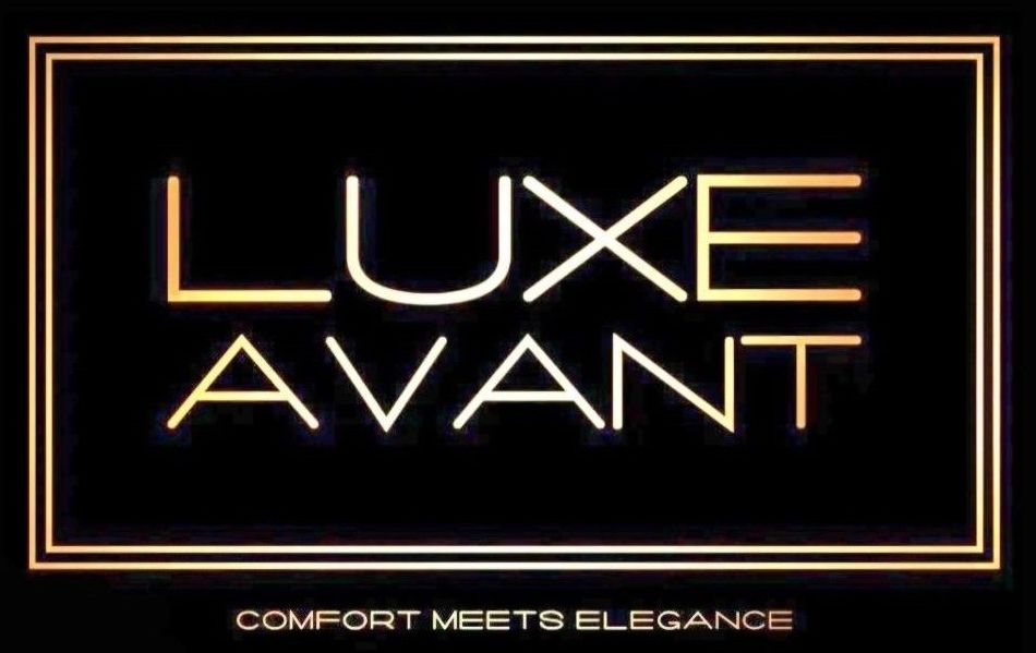 A logo for luxe avant comfort meets elegance