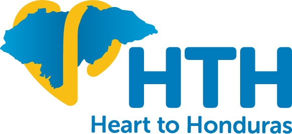 Heart to Honduras logo with heart surrounding outline of Honduras