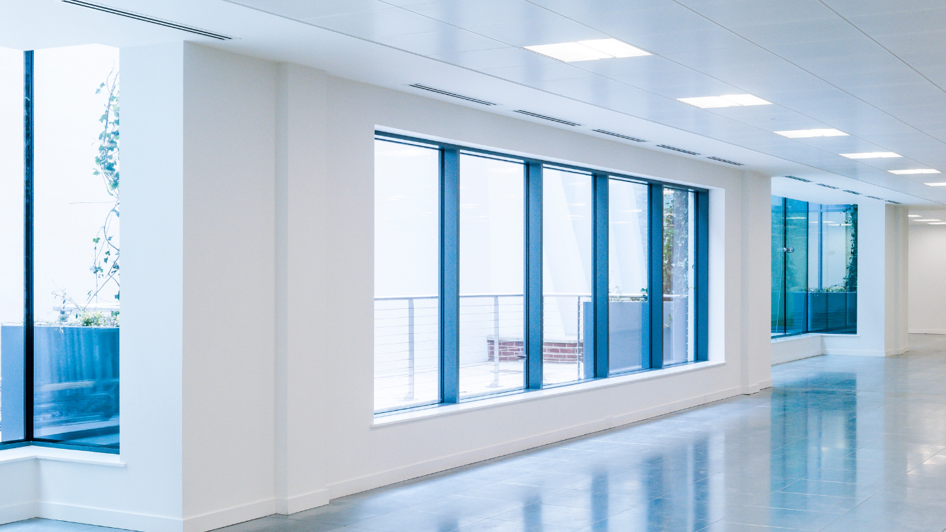 There are a lot of windows in this hallway.