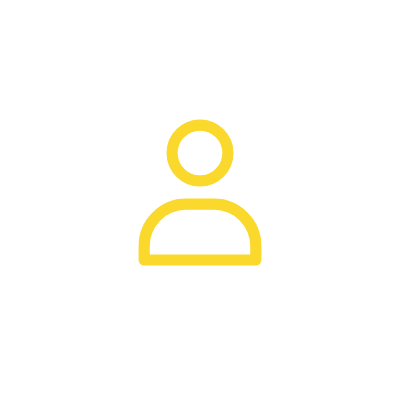 Yellow outline of a person.