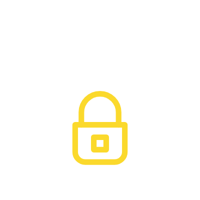 Yellow padlock icon, indicating security and protection.