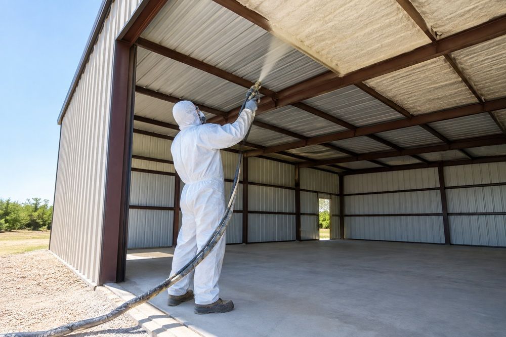 Metal building spray foam insulation in Waco TX
