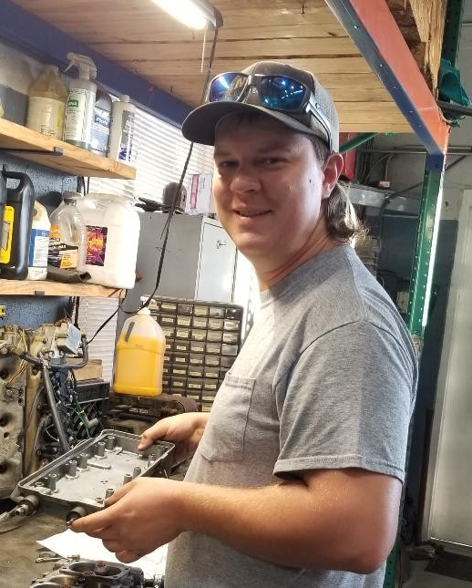 Hunter Jordan staff member of Miley's Diesel Service