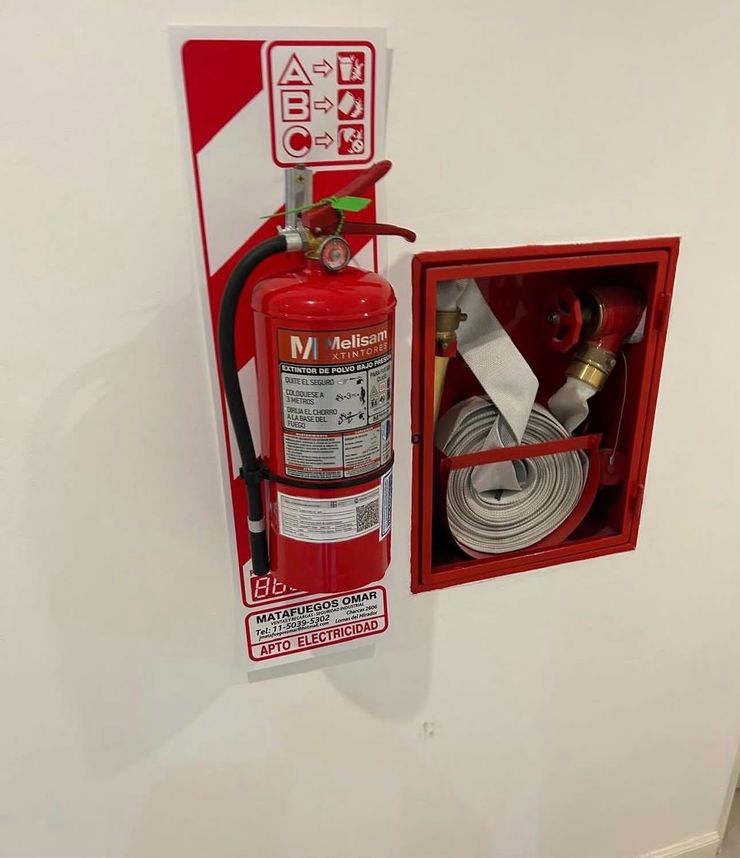 Extintor en un local comercial