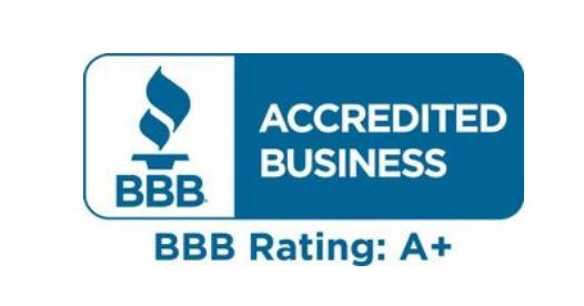 BBB Accredited Business logo in blue and white