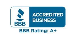 BBB Accredited Business logo in blue and white