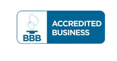 BBB Accredited Business logo in blue and white