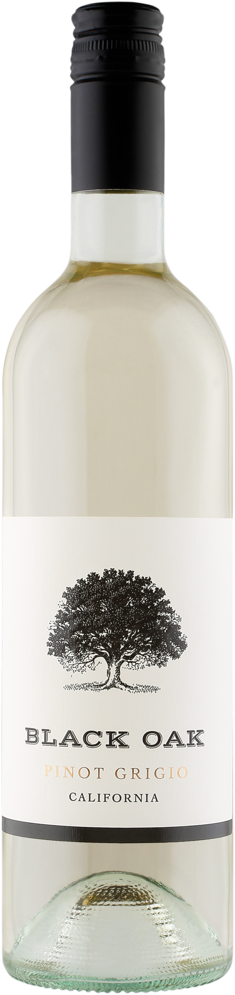 A bottle of white wine with a tree on the label.