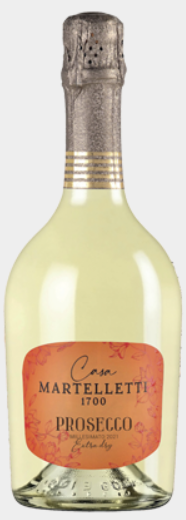 A bottle of casa martelletti prosecco wine