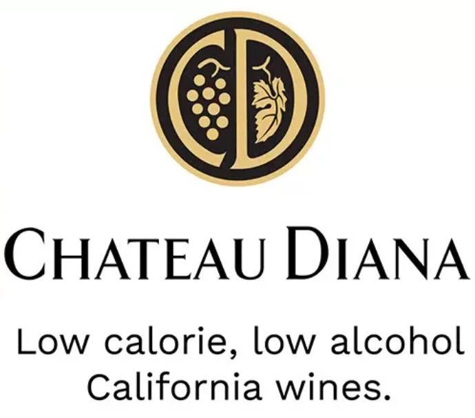 A logo for chateau diana low calorie low alcohol california wines