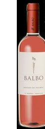 A bottle of balbo rose wine is sitting on a table.