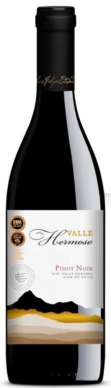 A bottle of wine with a white label on a white background.