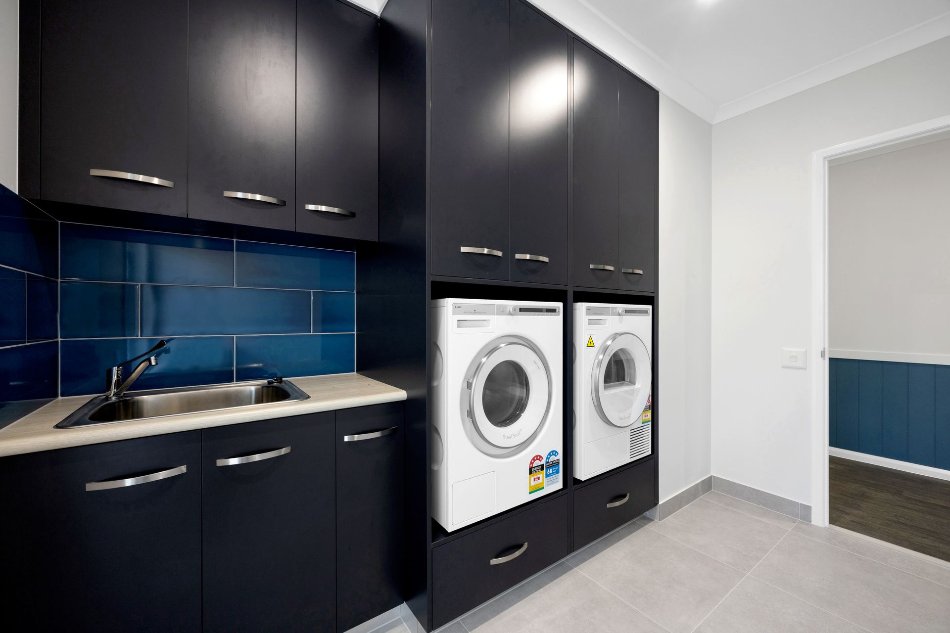 Laundry Room Cabinet And Sink — City Cabinetmakers in Mackay, QLD