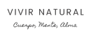 Logotipo de “VIVIR NATURAL” y el lema “Cuerpo, Mente, Alma” 