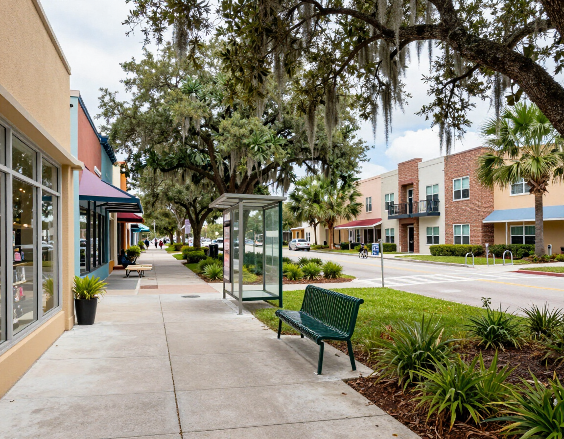 Walkable Ocala neighborhood near shops and transit