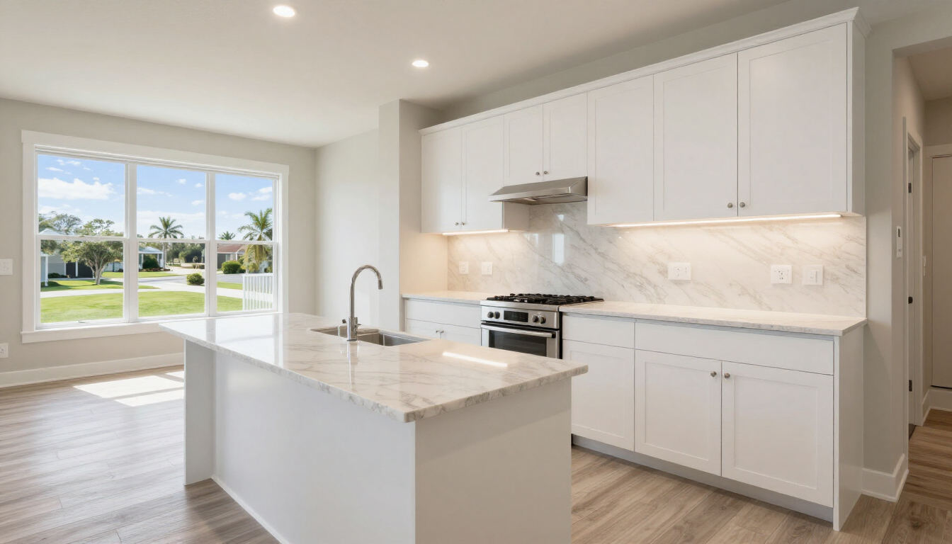 Upgraded apartment kitchen with premium finishes