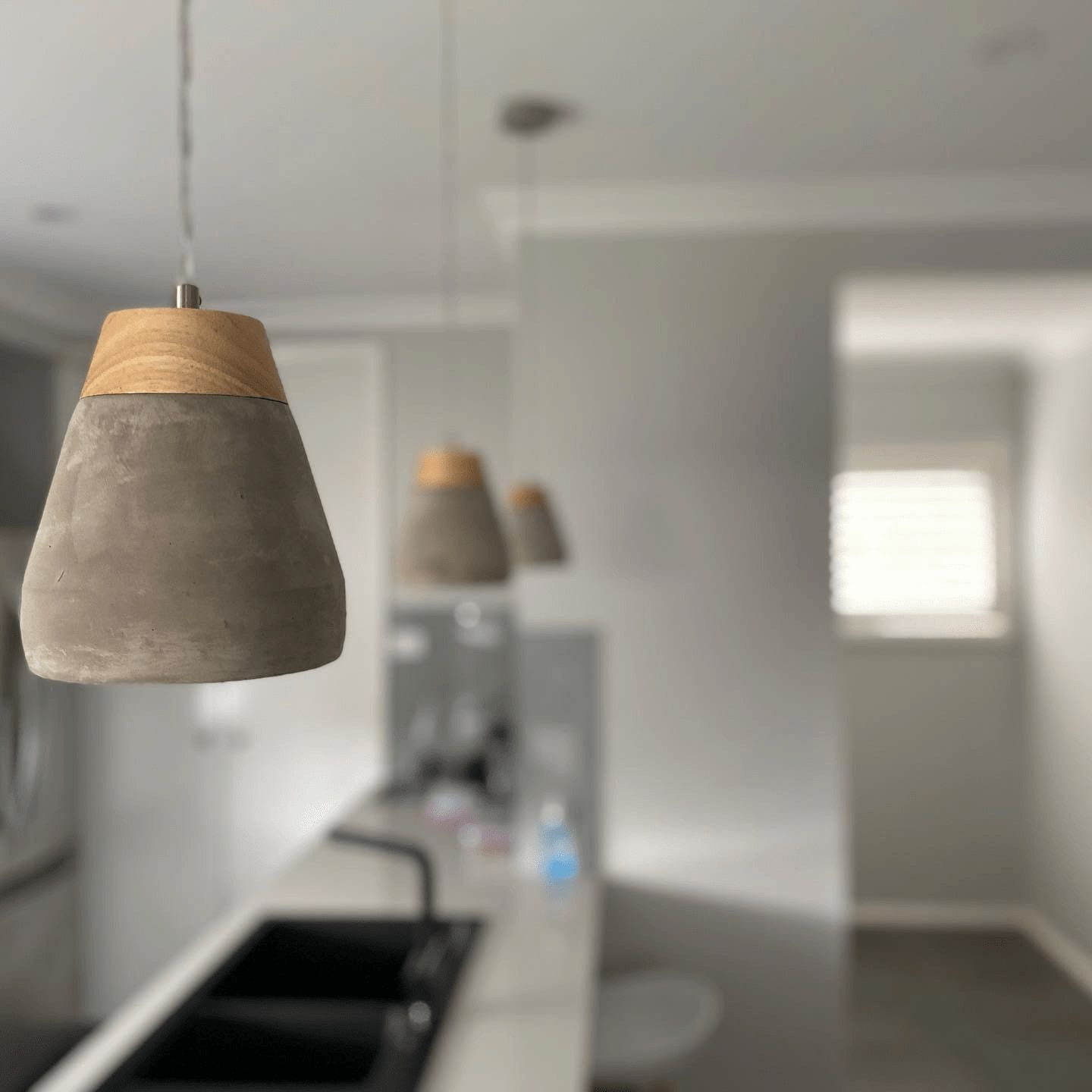 Three Pendant Lights With Wood Tops — Hspark Electrical PTY LTD in Corrimal, NSW