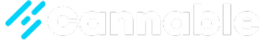 Light blue stylized logo with faint white “cannable” text on a white background