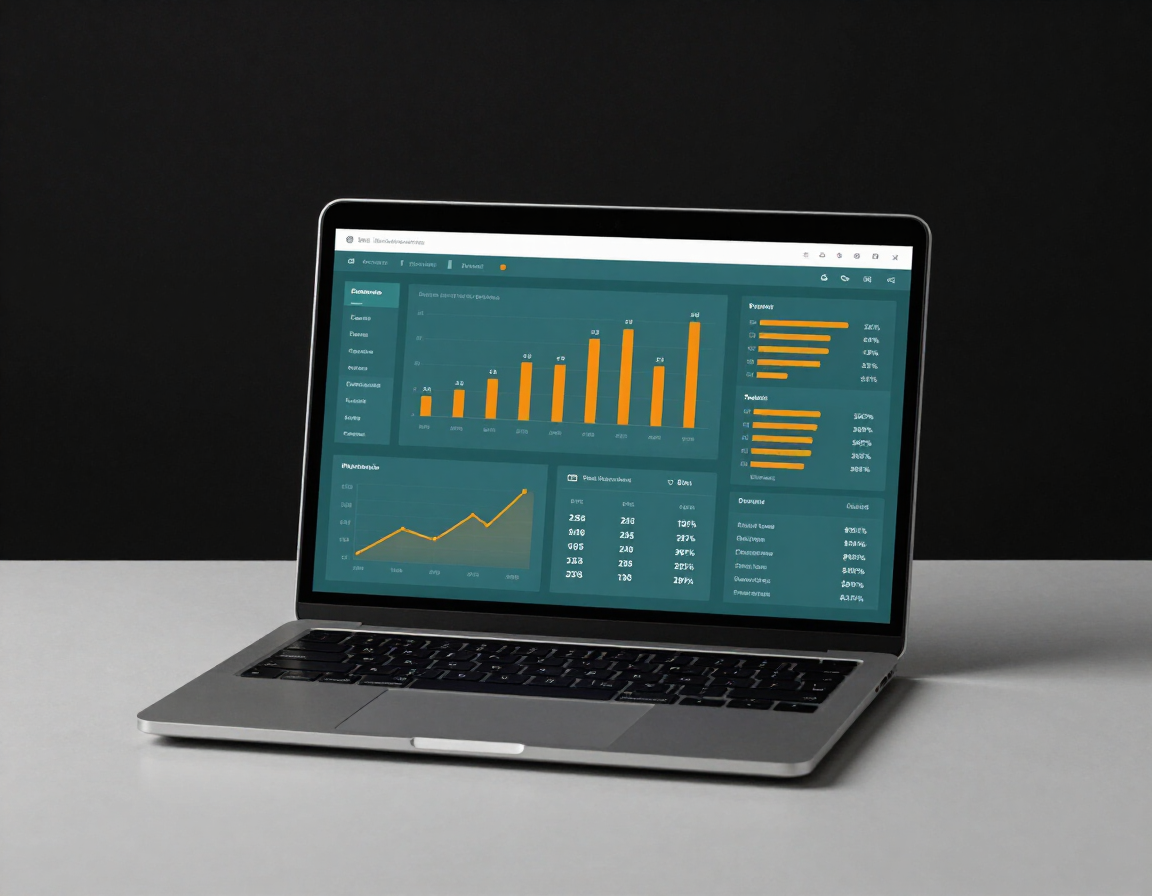Small business digital workspace with analytics dashboard