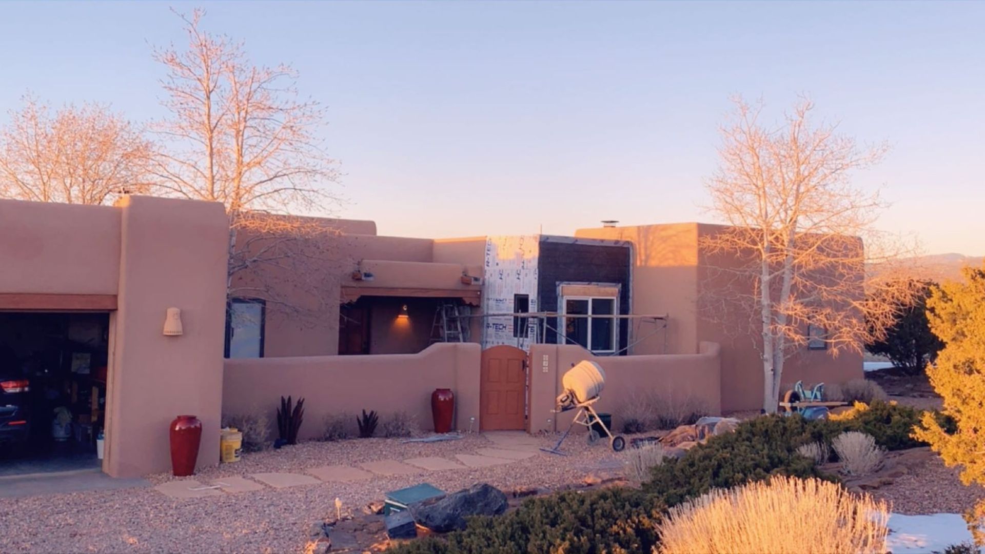 Home addition with stucco exterior on Santa Fe NM residence by Santa Fe R&R