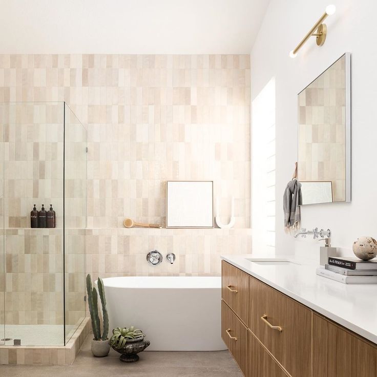 Bathroom remodel in Los Alamos NM with double-sink vanity and brass fixtures
