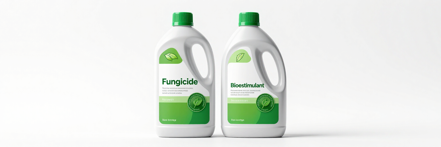 Dos botellas blancas de producto de limpieza con tapones verdes sobre un fondo blanco, etiquetadas con diseños verdes.
