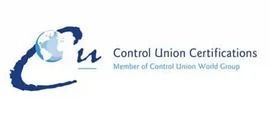 Logotipo de Control Union Certifications con icono de globo azul y texto gris