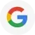 A google logo with a rainbow colored g on a white background.
