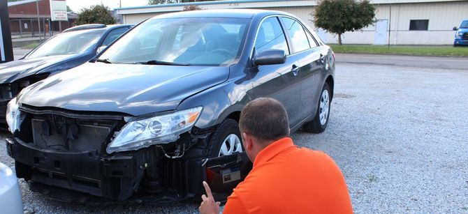 Wrecked car
