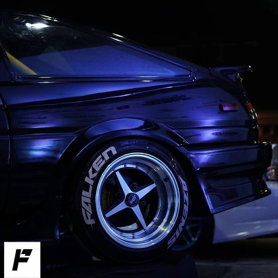 A Purple Car With Falken Tires On It — Sojos Mechanical & Tyre Service In West Gosford, NSW