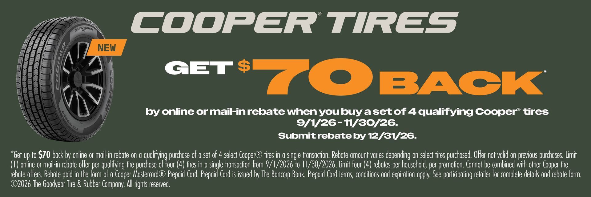 Cooper Tires Special | Jamie's Tire & Service