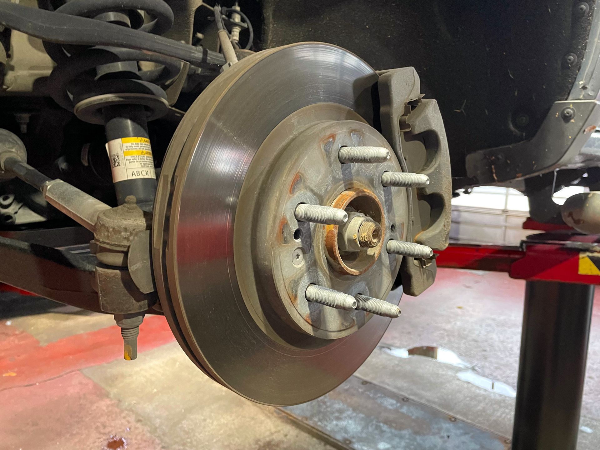 New brakes on a truck installed at Jamie's Tire & Service in Ohio