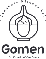 Japanese Kitchen Lab logo with a smiling onion and the word “Gomen” above “So Good, We’re Sorry”