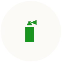 Green spray bottle icon.