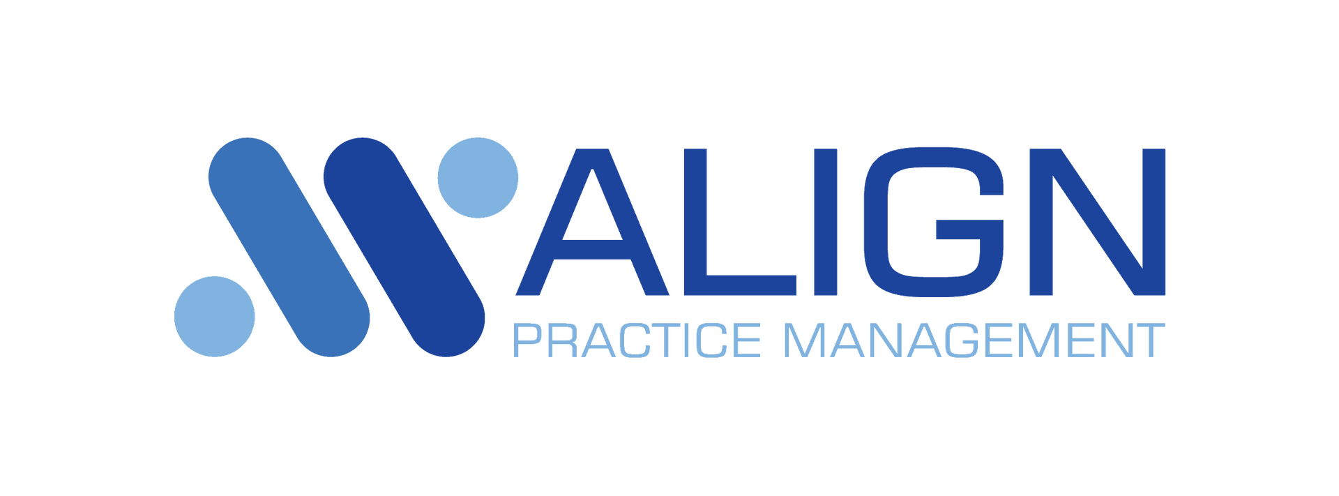 ALIGN Practice Management logo in blue and light blue text with stylized icon