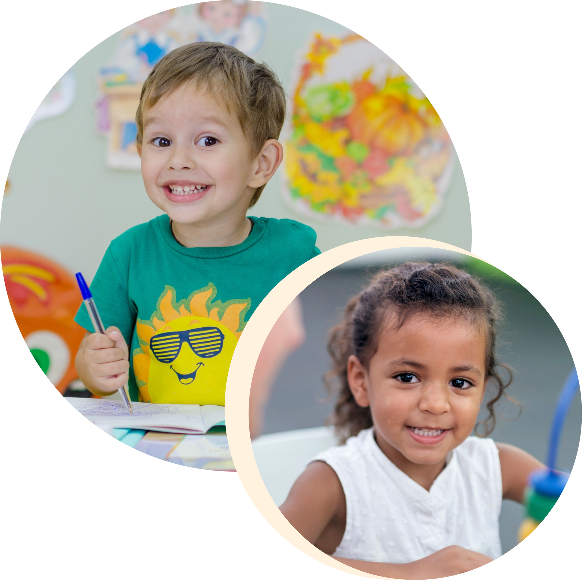 A boy and a girl are smiling for the camera