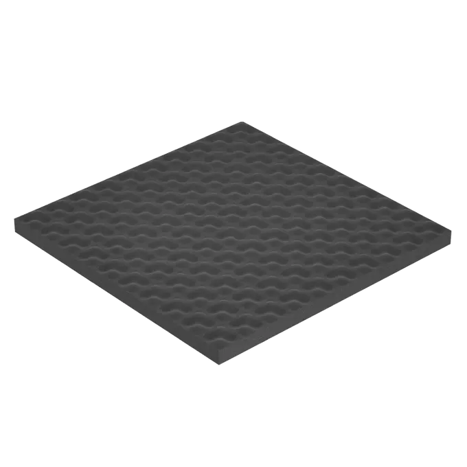 Dark Gray, Square Acoustic Foam Panel With a Wavy Surface — BLB Flooring Solutions in Central Coast, NSW