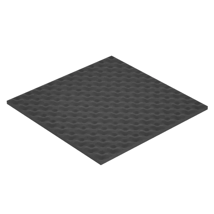 Black, Square Foam Soundproofing Panel With a Textured, Wave-like Pattern — BLB Flooring Solutions in Central Coast, NSW