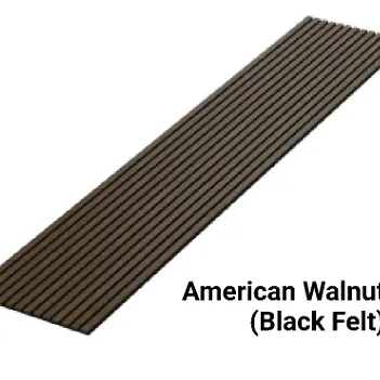 American Walnut Slat Wall Panel With Black Felt Backing — BLB Flooring Solutions in Central Coast, NSW