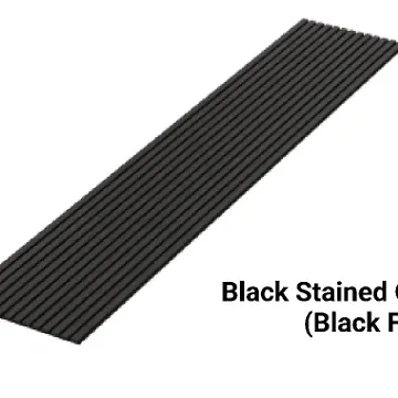 Black, Rectangular, Grooved Wooden Panel, Labelled 