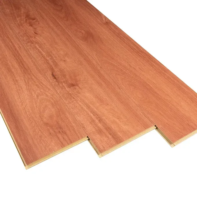 Wooden Floor With Reddish-brown Planks, Showing Grain and Variations in Color — BLB Flooring Solutions in Central Coast, NSW
