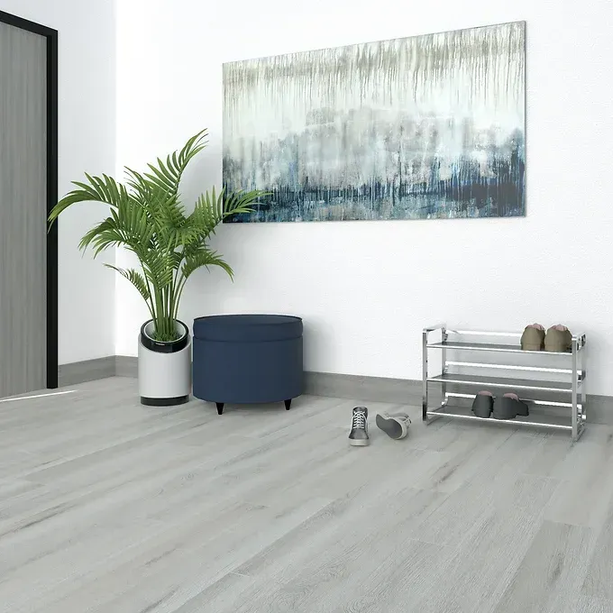 Light Gray Wood Flooring With Vertical Planks — BLB Flooring Solutions in Central Coast, NSW