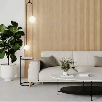 A Modern Living Room Featuring a White Sofa — BLB Flooring Solutions in Central Coast, NSW