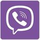 Logo Viber viola con fumetto bianco e icona di un telefono.