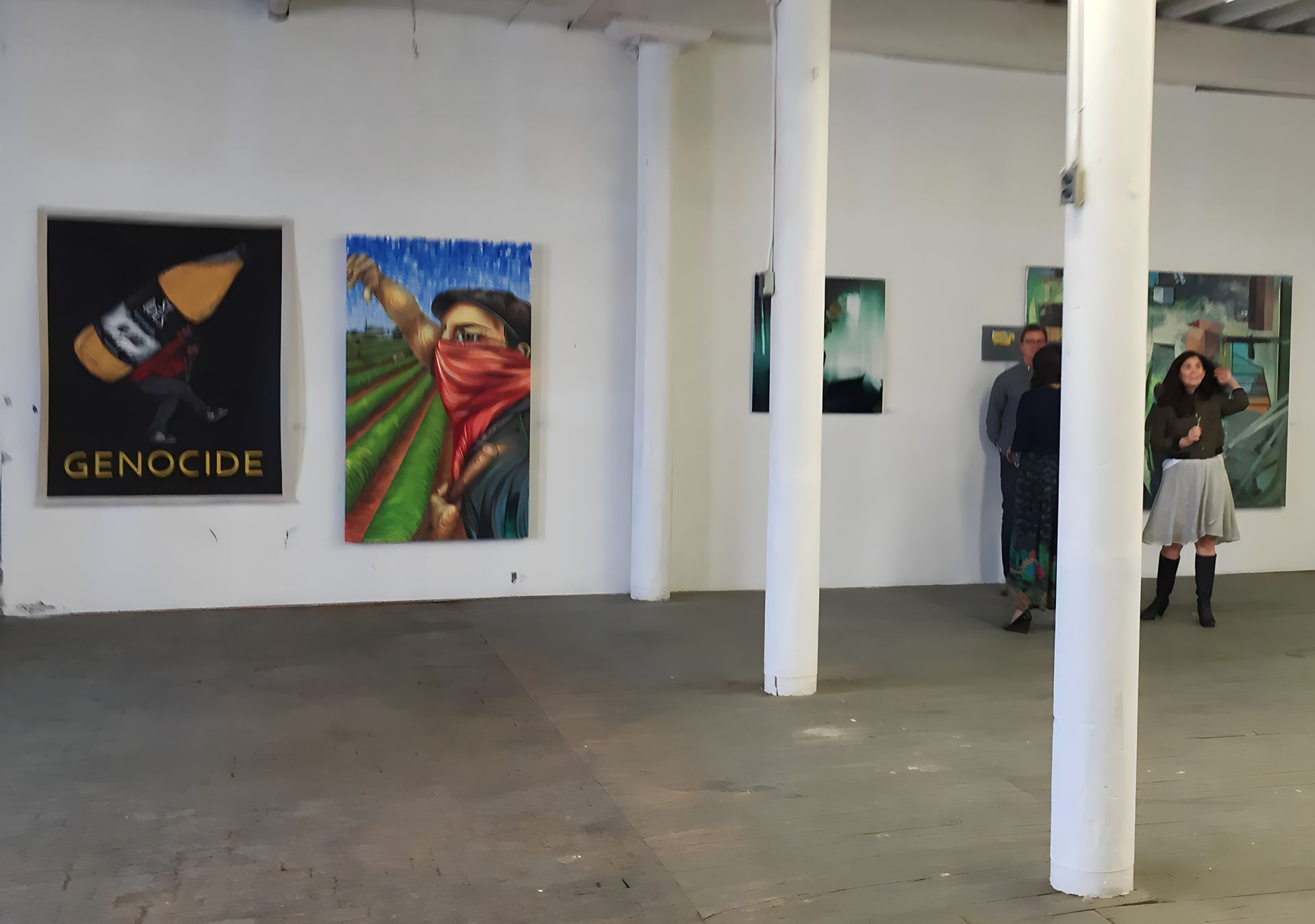 Open space with art wall