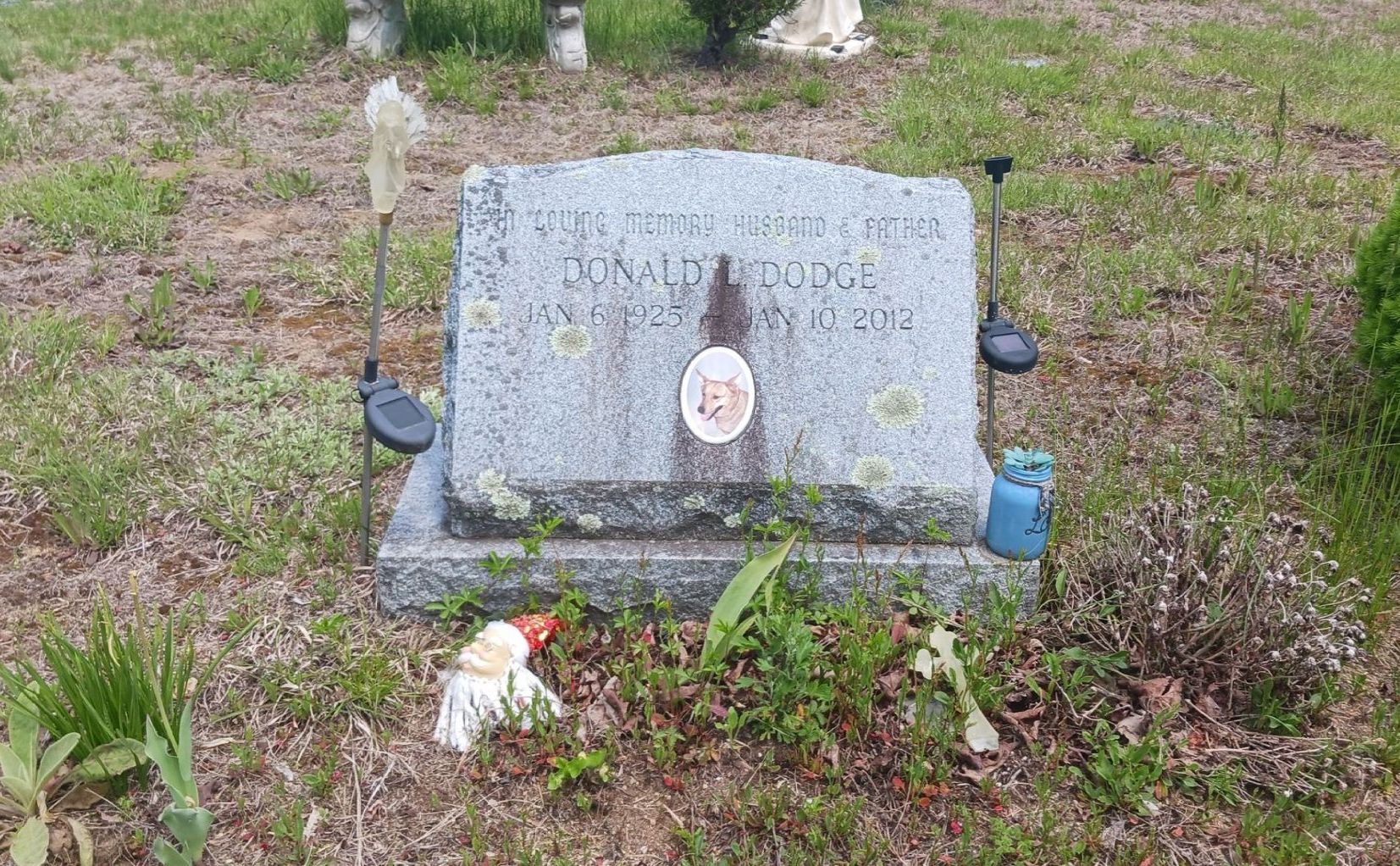 Dodge Gravestone Cleaning Before 