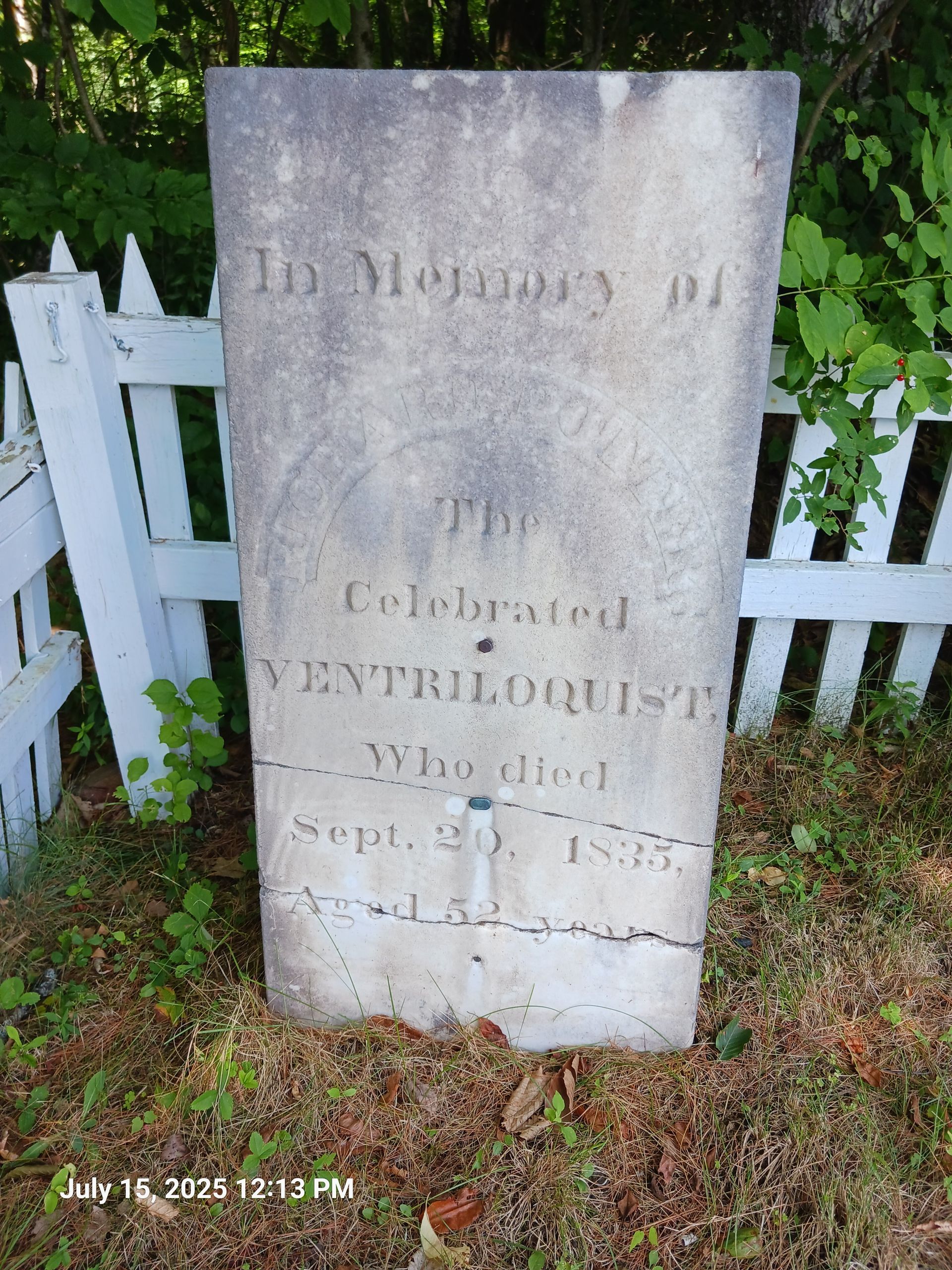 Richard Potter Gravestone 1 month after cleaning