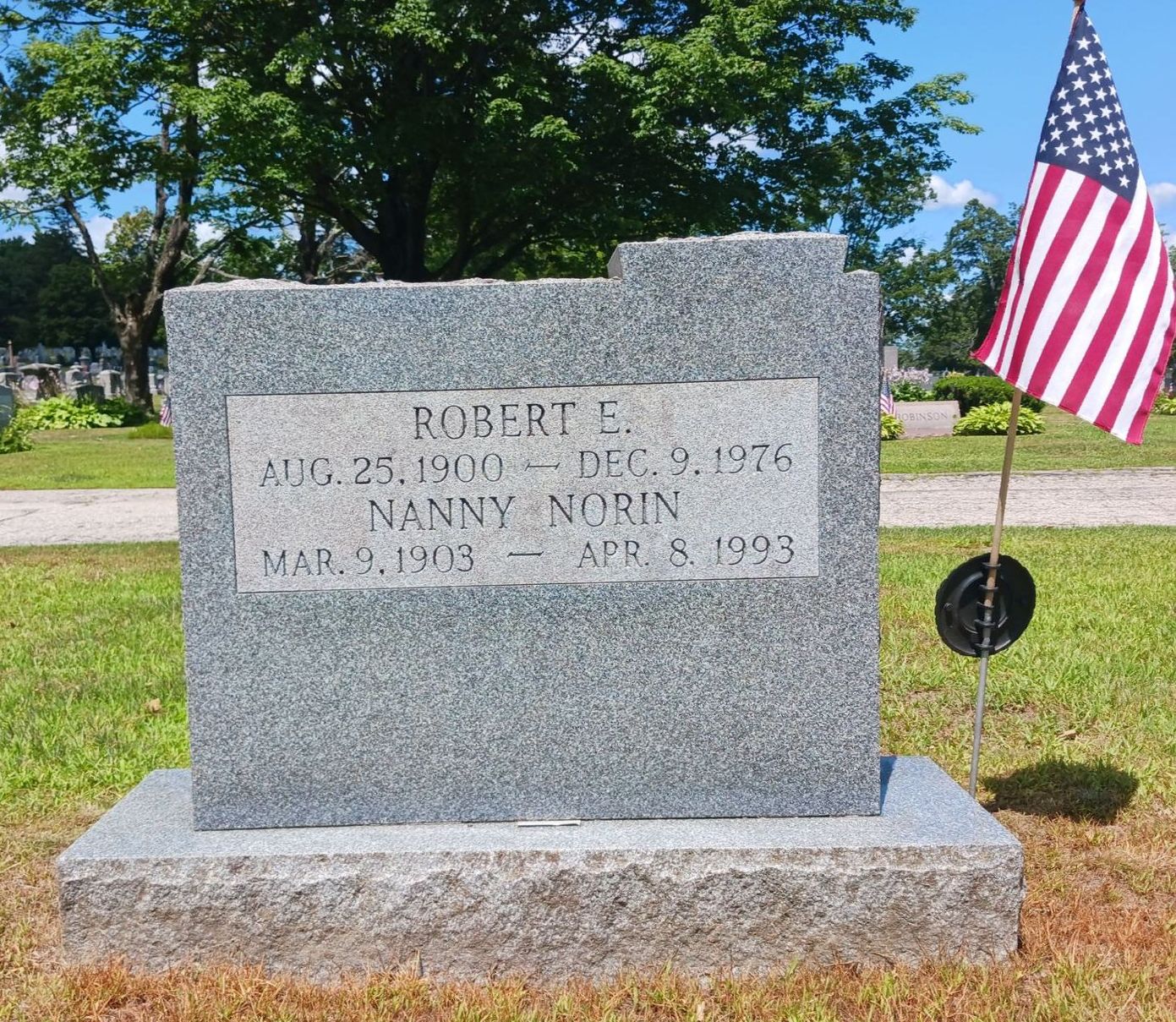 Back of Jones family gravestone at Blossom Hill Cemetery in Concord after cleaning