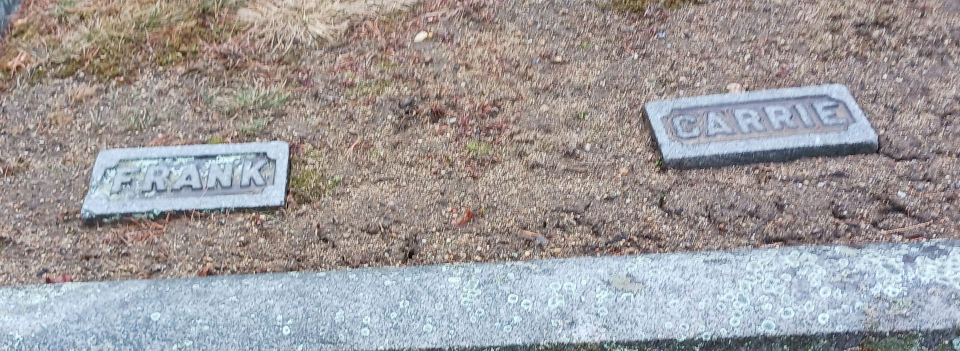 Before photo of Proctor family footstones
