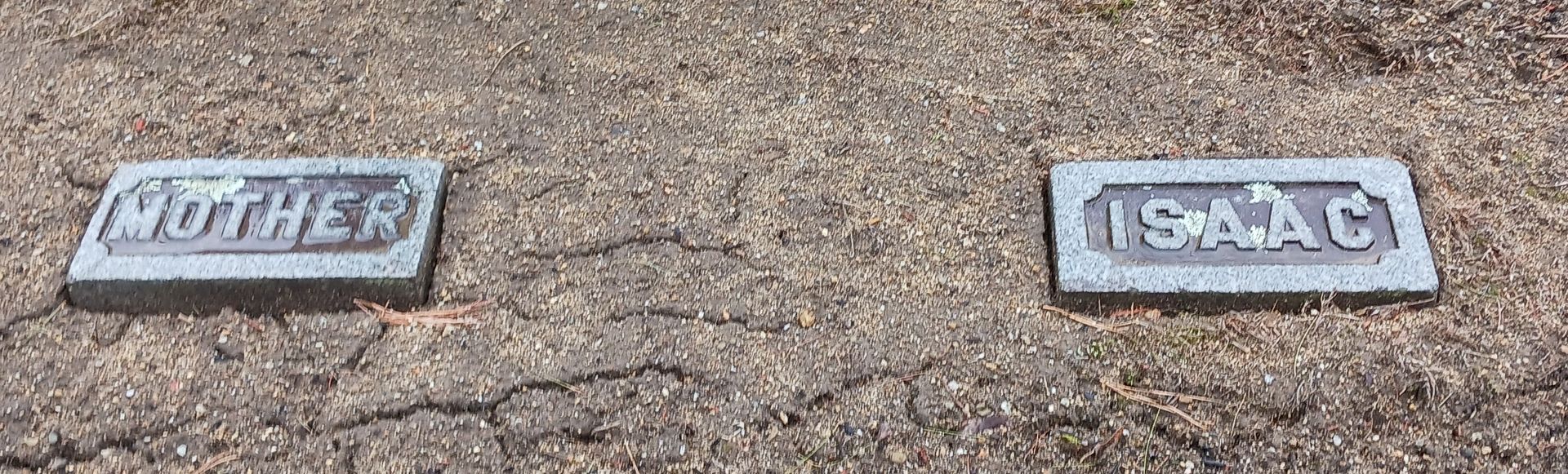 Before photo of Proctor family footstones